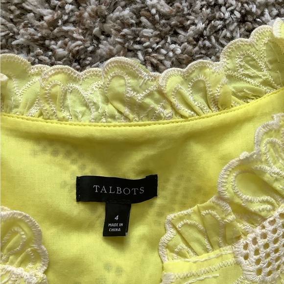 Talbots Embroidered Yellow & White Dress - Picture 5 of 8